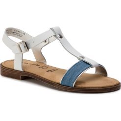 Sandały TAMARIS - 1-28149-22 White/Jeans 186. Białe klapki damskie Tamaris, bez wzorów, z jeansu, bez obcasa, na obcasie. W wyprzedaży za 169,00 zł.