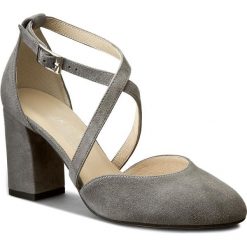 Półbuty KOTYL - 7075 Szary Zamsz. Szare półbuty damskie skórzane marki Kotyl, eleganckie, na obcasie. W wyprzedaży za 229,00 zł.