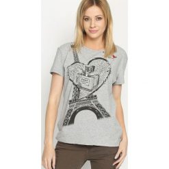 Szary T-shirt Fancy Back. Szare t-shirty damskie marki Born2be, l. Za 49,99 zł.