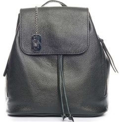 Plecaki damskie: Skórzany plecak w kolorze czarnym – 29 x 32 x 12 cm