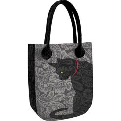 Torebka "City" w kolorze antracytowym ze wzorem - (S)35 x (W)42 x (G)10 cm. Szare torebki klasyczne damskie Bertoni, z materiału. W wyprzedaży za 59,95 zł.
