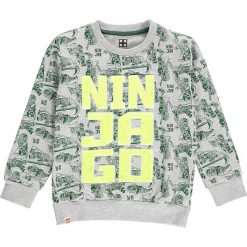 Bluza w kolorze szaro-zielonym. Szare bluzy chłopięce rozpinane LEGO Wear, z aplikacjami, z materiału. W wyprzedaży za 47,95 zł.