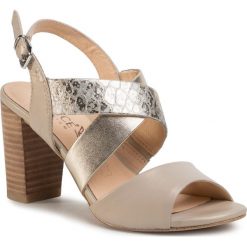 Sandały CAPRICE - 9-28312-24 Cream Comb 155. Brązowe klapki damskie Caprice, bez wzorów, ze skóry, bez obcasa, na obcasie. Za 279,00 zł.