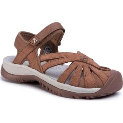 Sandały KEEN - Rose Sandal Leather 1023009 Tan. Pomarańczowe klapki damskie Keen, bez wzorów, ze skóry, bez obcasa. W wyprzedaży za 339,00 zł.