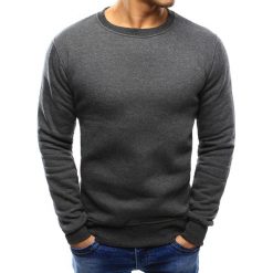 Bluzy męskie: Bluza męska bez kaptura antracytowa (bx2405)