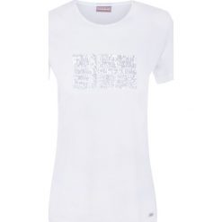 T-shirt NAPAPIJRI SEVILLA. Białe bluzki damskie Napapijri, bez wzorów, z bawełny, glamour, z okrągłym kołnierzem, bez rękawów. W wyprzedaży za 87,00 zł.