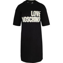 Sukienka Love Moschino. Czarne kombinezony damskie Love Moschino, bez wzorów, z bawełny, z włoskim kołnierzykiem, bez rękawów. Za 419,00 zł.