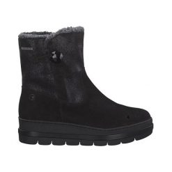 Tamaris Buty czarny female czarny 37. Czarne botki damskie Tamaris, ze skóry, bez obcasa, na zamek. Za 429,00 zł.