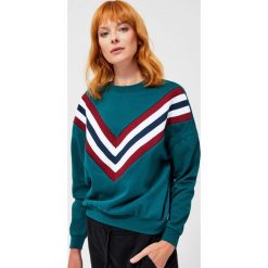 Bluza z łączonych materiałów. Zielone bluzy damskie Moodo, xl, z bawełny, długie. Za 39,99 zł.