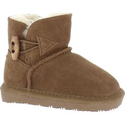 Skórzane botki zimowe "Hubbard Toddler" w kolorze brązowym. Pomarańczowe buciki niemowlęce Gooce, bez zapięcia. W wyprzedaży za 169,95 zł.