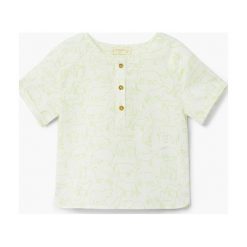 Mango Kids - Top dziecięcy Babel 62-80 cm. Szare bluzki dziewczęce Mango Kids, z bawełny, z okrągłym kołnierzem, z krótkim rękawem. W wyprzedaży za 39,90 zł.