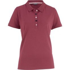 Shirt polo z bawełny pique bonprix bordowy. Czerwone koszulki damskie bonprix, bez wzorów, z bawełny, polo, bez rękawów. Za 32,99 zł.