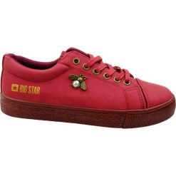 Trampki damskie BIG STAR DD274868, Kolor czerwony. Czerwone trampki i tenisówki damskie BIG STAR, bez wzorów, bez zapięcia. Za 99,99 zł.
