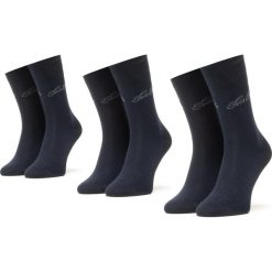 Zestaw 3 par wysokich skarpet damskich TOM TAILOR - 9703 Dark Navy 545. Niebieskie skarpetki damskie Tom Tailor, bez wzorów, z elastanu. Za 39,00 zł.