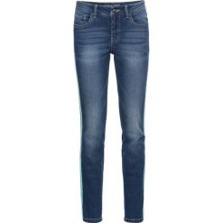 Dżinsy SKINNY w krótszej długości, z paskami z boku nogawki bonprix niebieski "stone”. Niebieskie jeansy damskie bonprix, z jeansu. Za 109,99 zł.
