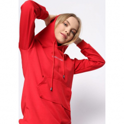 Czerwona Bluza Faction. Czerwone bluzy rozpinane damskie Born2be, l, z kapturem. Za 79,99 zł.