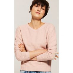 Sweter o ryżowym splocie - Różowy. Różowe swetry klasyczne damskie marki House, xl, ze splotem. Za 69,99 zł.