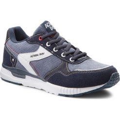 Sneakersy ACTION BOY - BP40-7439 Granatowy. Niebieskie trampki chłopięce marki Action Boy, bez wzorów, ze skóry ekologicznej, na sznurówki. Za 89,99 zł.