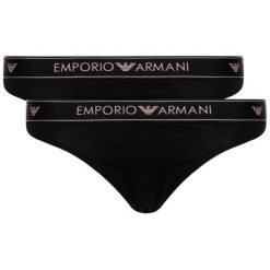 Komplet 2 par fig brazylijskich Emporio Armani Underwear 163337 9A317 17020. Czarne figi damskie Emporio Armani Underwear, xs, bez wzorów. W wyprzedaży za 129,00 zł.