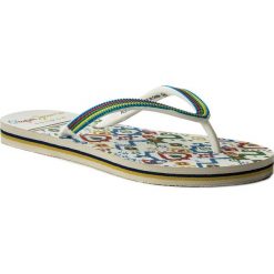 Japonki PEPE JEANS - Rake Shari PLS70031 White 800. Białe klapki damskie Pepe Jeans, bez wzorów, z jeansu, bez obcasa. W wyprzedaży za 79,00 zł.