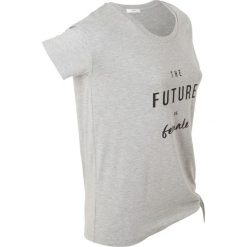 T-shirty damskie: T-shirt z nadrukiem, krótki rękaw bonprix jasnoszary mleanż
