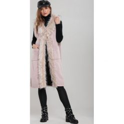 Różowa Kamizelka Gimme. Różowe kamizelki damskie Renee, uniwersalny, bez wzorów, z futra, casualowe, długie, bez kaptura. Za 129,99 zł.