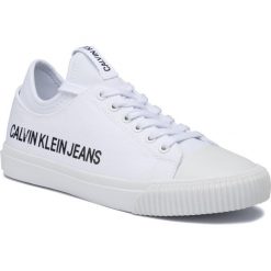 Trampki CALVIN KLEIN JEANS - Iantha B4R0809 White. Białe półbuty damskie Calvin Klein Jeans, bez wzorów, z jeansu, bez zapięcia. W wyprzedaży za 359,00 zł.