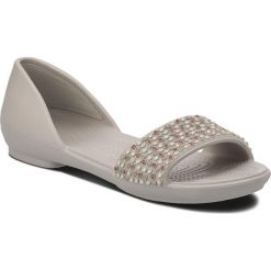 Sandały CROCS - Lina Embellished Dorsay 204361 Pearl White/Rose Gold. Szare klapki damskie marki Crocs, bez wzorów, z tworzywa sztucznego, bez obcasa. Za 129,00 zł.