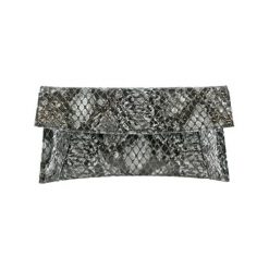 Kopertówki damskie: Skórzana kopertówka w kolorze szarym – (S)20 x (W)15 x (G)8 cm