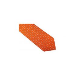 Pomarańczowy krawat męski w kwiaty D70. Pomarańczowe krawaty męskie Modini Moda Męska, na co dzień, w kwiaty, z tkaniny, casualowe. Za 49,50 zł.
