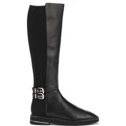 DKNY Lena Kozaki Czarny. Czarne kozaki damskie DKNY, ze lnu, bez obcasa, bez zapięcia. Za 922,95 zł.