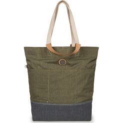 Torebka "Hoongry" w kolorze oliwkowo-niebieskim - 42 x 46 x 14 cm. Brązowe torebki klasyczne damskie Kipling, w paski, z poliesteru, na ramię, bez dodatków. W wyprzedaży za 209,95 zł.