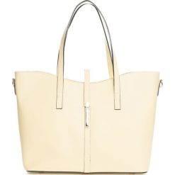 Torebki klasyczne damskie: Skórzana torebka w kolorze żółtym – 40 x 27 x 14 cm