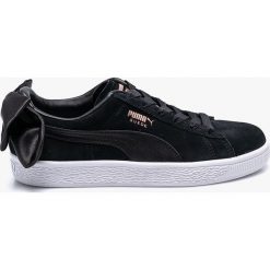 Puma - Buty Suede Bow. Czarne buty sportowe damskie Puma, bez wzorów, ze skóry, sportowe. W wyprzedaży za 159,90 zł.