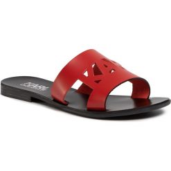 Klapki KARL LAGERFELD - KL80400 Red Lthr. Czerwone klapki damskie KARL LAGERFELD, bez wzorów, ze skóry, bez obcasa. W wyprzedaży za 339,00 zł.