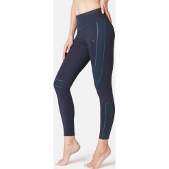 Legginsy Slim Gym & Pilates damskie. Niebieskie legginsy sportowe damskie NYAMBA, s, bez wzorów, z elastanu, na jogę i pilates. Za 89,99 zł.