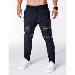 Joggery męskie: SPODNIE MĘSKIE JOGGERY P708 – GRANATOWE