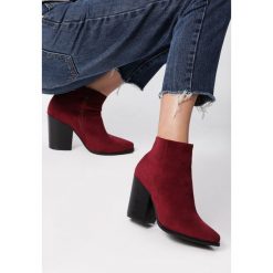 Bordowe Botki Jaden. Czerwone botki damskie Born2be, bez obcasa, na obcasie, bez zapięcia. Za 129,99 zł.