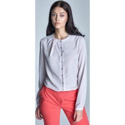 Elegancka Beżowa Bluzka z Zakładkami przy Dekolcie. Brązowe podkoszulki damskie marki Molly.pl, xl, bez wzorów, z długim rękawem. Za 104,90 zł.
