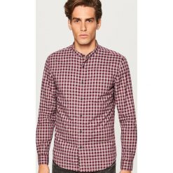 Koszula slim fit z bawełny organicznej - Bordowy. Czerwone koszule męskie marki Reserved, s, z bawełny. Za 69,99 zł.