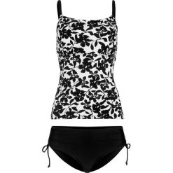 Tankini (2 części) bonprix czarno-biały wzorzysty. Czarne stroje kąpielowe damskie bonprix, bez wzorów. Za 124,99 zł.