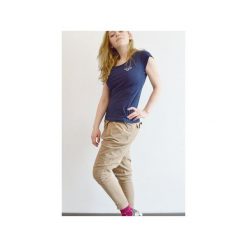Plain Navy Woman. Niebieskie t-shirty damskie marki Manitou, s, z haftami, z elastanu, bez kołnierzyka. Za 49,00 zł.