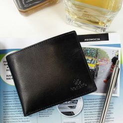 Portfel skórzany męskie KRENIG Classic 12027 czarny w pudełku - Czarny. Czarne portfele męskie Krenig, bez wzorów, ze skóry. Za 123,99 zł.