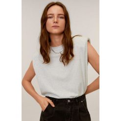 Mango - T-shirt Perni. Szare bluzki damskie Mango, s, bez wzorów, z bawełny, z okrągłym kołnierzem. Za 69,90 zł.