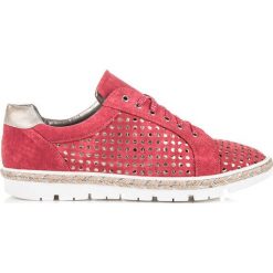 Trampki damskie slip on: Ażurowe Sznurowane Trampki JULIANNA