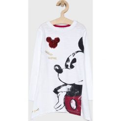 Desigual - Longsleeve dziecięcy 104-164 cm. Białe bluzki dziewczęce Desigual, z nadrukiem, z bawełny, z okrągłym kołnierzem, długie. W wyprzedaży za 119,90 zł.