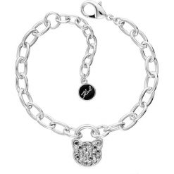 Karl Lagerfeld - Bransoletka. Szare bransoletki damskie KARL LAGERFELD, z kryształem, metalowe. Za 429,90 zł.