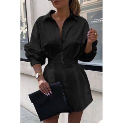 Koszula damska AMELIA BLACK. Czarne bluzki damskie IVET, xl, bez wzorów, bez kołnierzyka, bez rękawów. W wyprzedaży za 99,00 zł.
