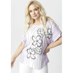 Jasnofioletowa Bluzka Asironei. Fioletowe bluzki damskie Born2be, xl, bez wzorów, bez kołnierzyka, bez rękawów. W wyprzedaży za 39,99 zł.