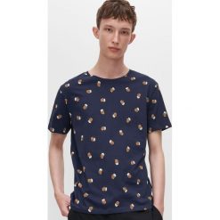 T-shirt z mikroprintem - Niebieski. Niebieskie t-shirty męskie Reserved, s, bez wzorów, bez kołnierzyka. Za 29,99 zł.